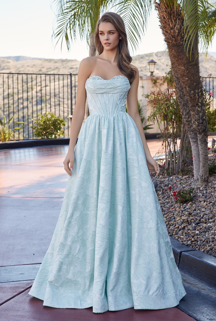 Nox Anabel T1912 Jacquard Sweetheart Neck Strapless Gown