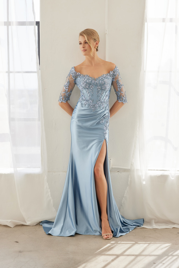 Nox Anabel MD156 Soft Scoop Neckline Quarter Sleeves Gown