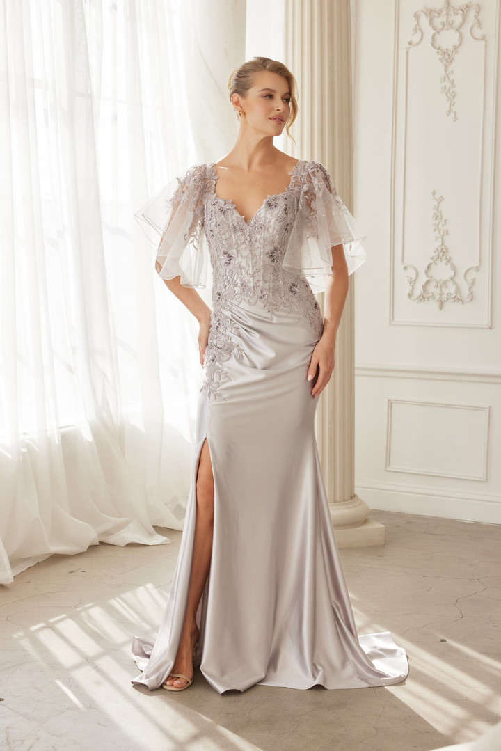 Nox Anabel ME148 Embroidered Sweetheart Neckline Long Gown