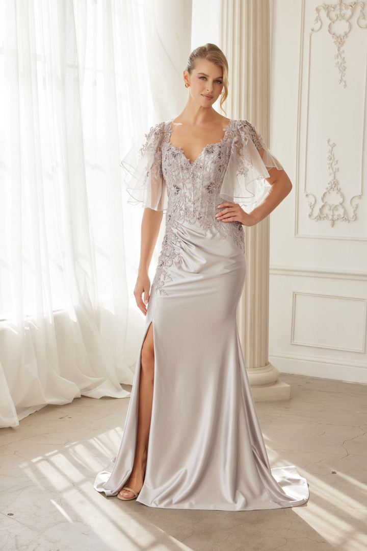 Nox Anabel ME148 Embroidered Sweetheart Neckline Long Gown