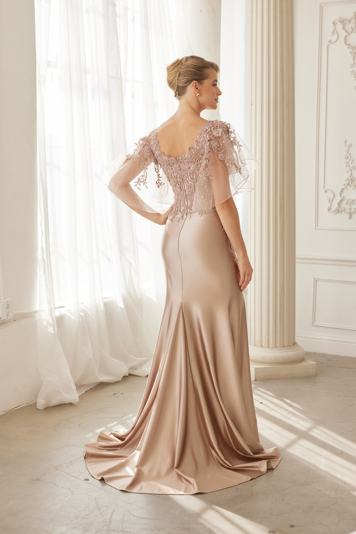 Nox Anabel ME148 Embroidered Sweetheart Neckline Long Gown