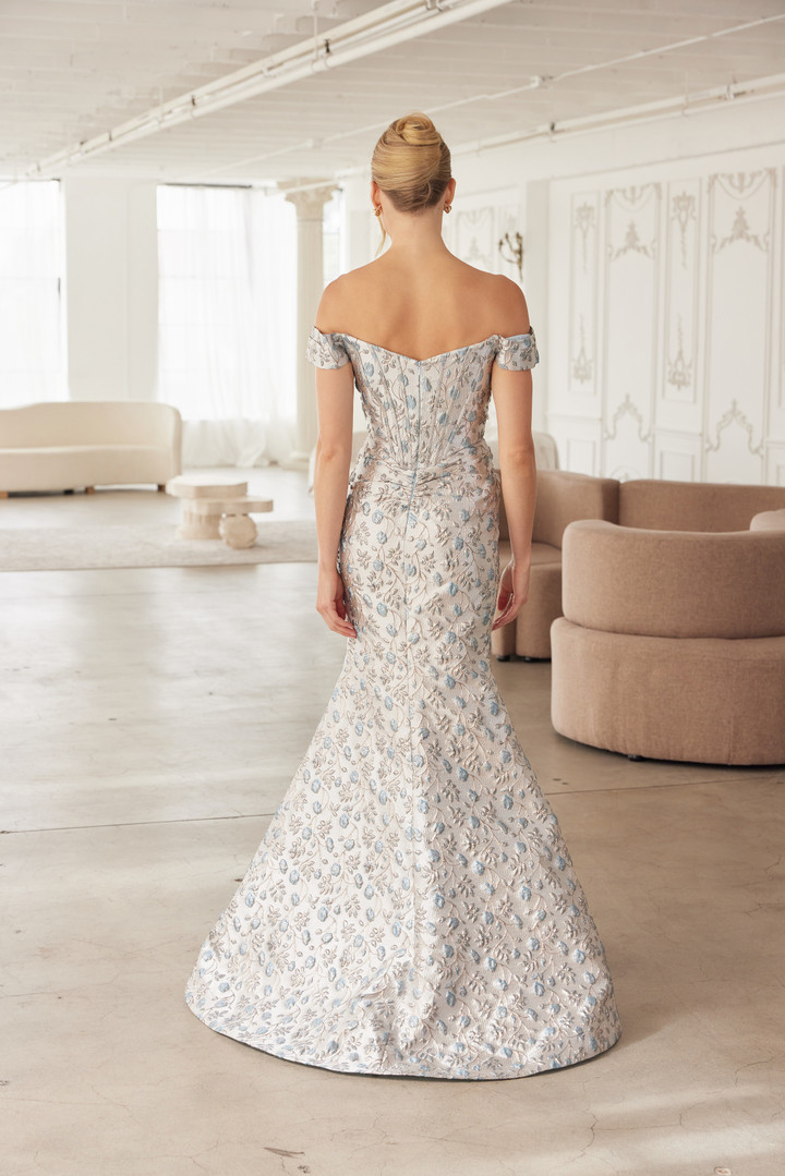 Nox Anabel MJ142 Jackard Off Shoulder Straps Sweetheart Gown