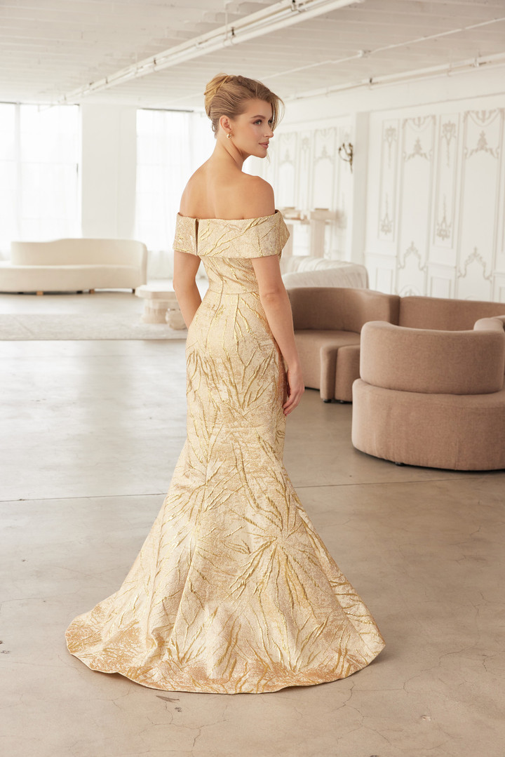 Nox Anabel MJ144 Off Shoulder Folded Neckline Trumpet Gown