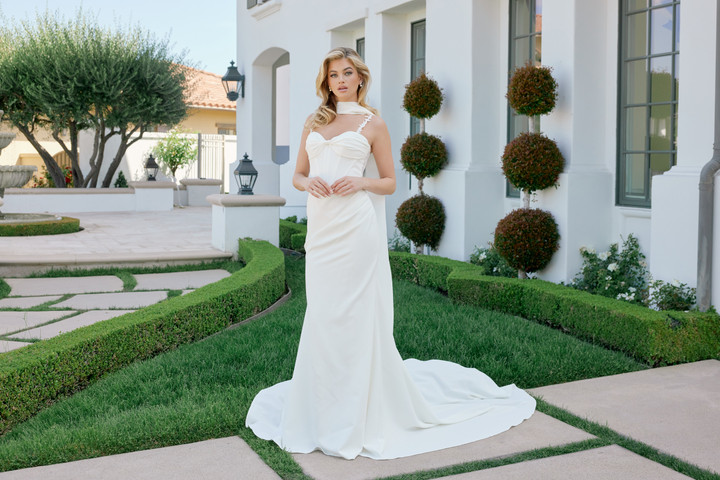 Nox Anabel JE1079 Lace Overlay Floral Straps Sweetheart Gown