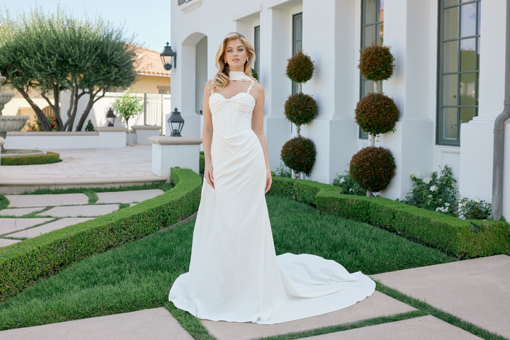 Nox Anabel JE1079 Lace Overlay Floral Straps Sweetheart Gown