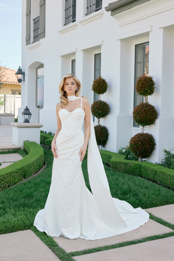 Nox Anabel JE1079 Lace Overlay Floral Straps Sweetheart Gown