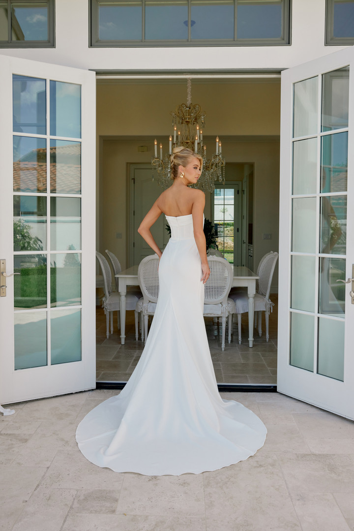 Nox Anabel JE1084 Stretch Satin Strapless Wedding Gown