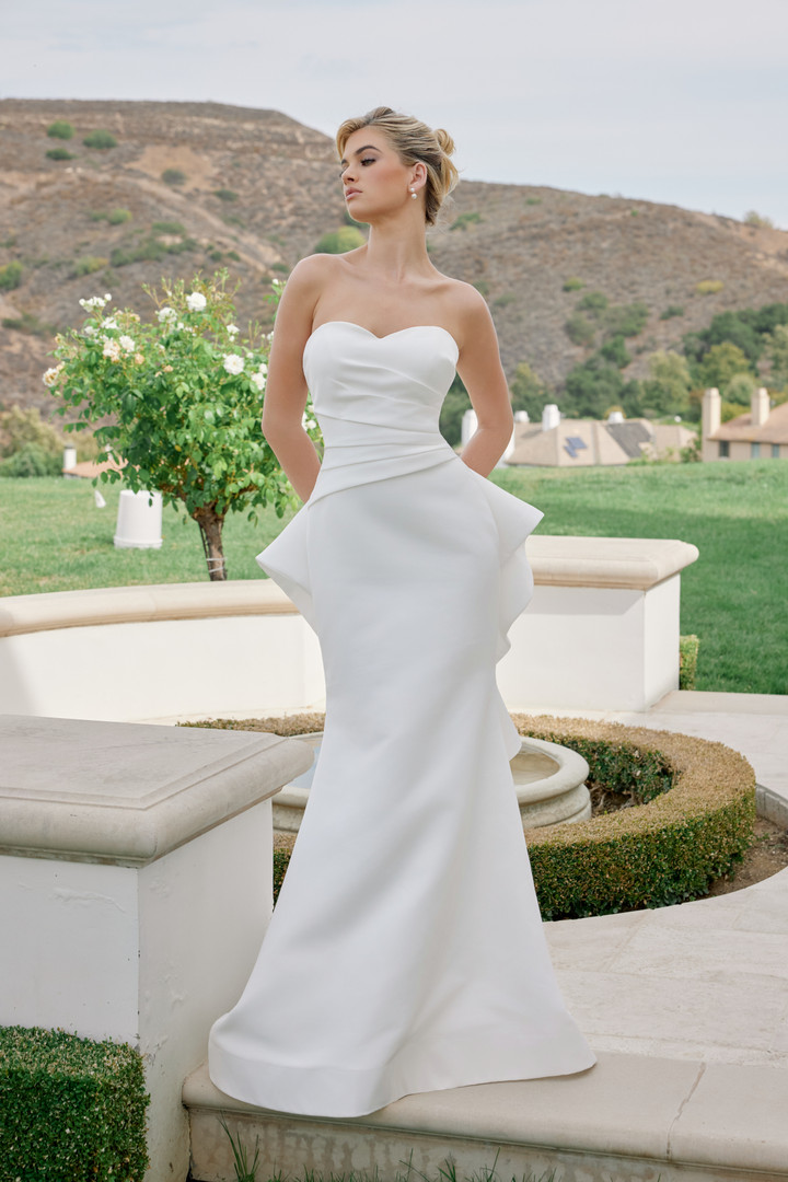 Nox Anabel JW1044 Stretch Satin Strapless Sweetheart Gown