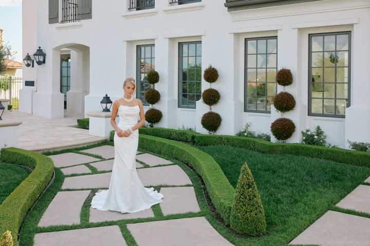 Nox Anabel JW1047 Stretch Satin Cowl Neckline Wedding Gown