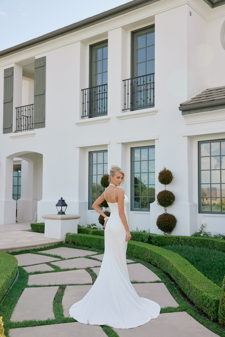 Nox Anabel JW1047 Stretch Satin Cowl Neckline Wedding Gown