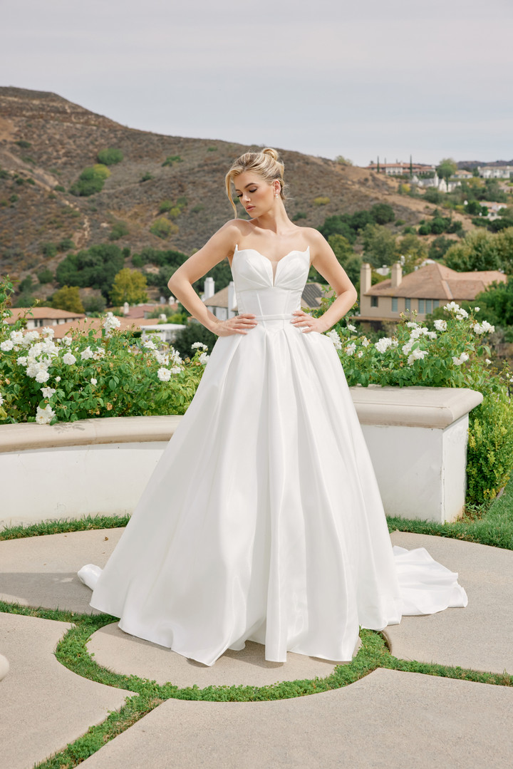 Nox Anabel JE1085 Satin Strapless Sweetheart Neck Ball Gown