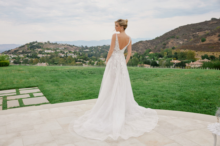 Nox Anabel JE1060L Tulle Sequined Lace Sleeveless Long Gown