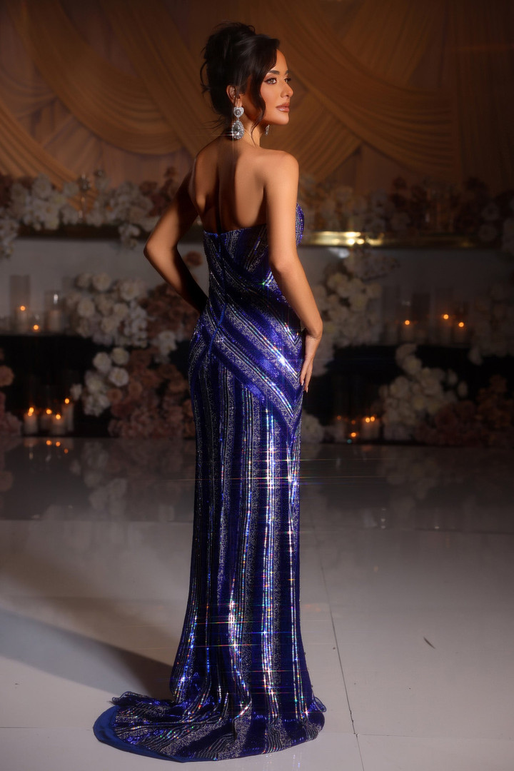 Portia and Scarlett PS25449C Beaded V-Neck Strapless Dress