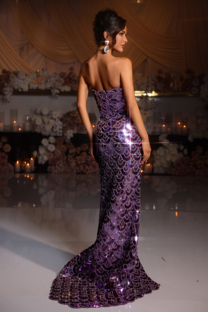 Portia and Scarlett PS25998C Beaded Strapless Corset Dress