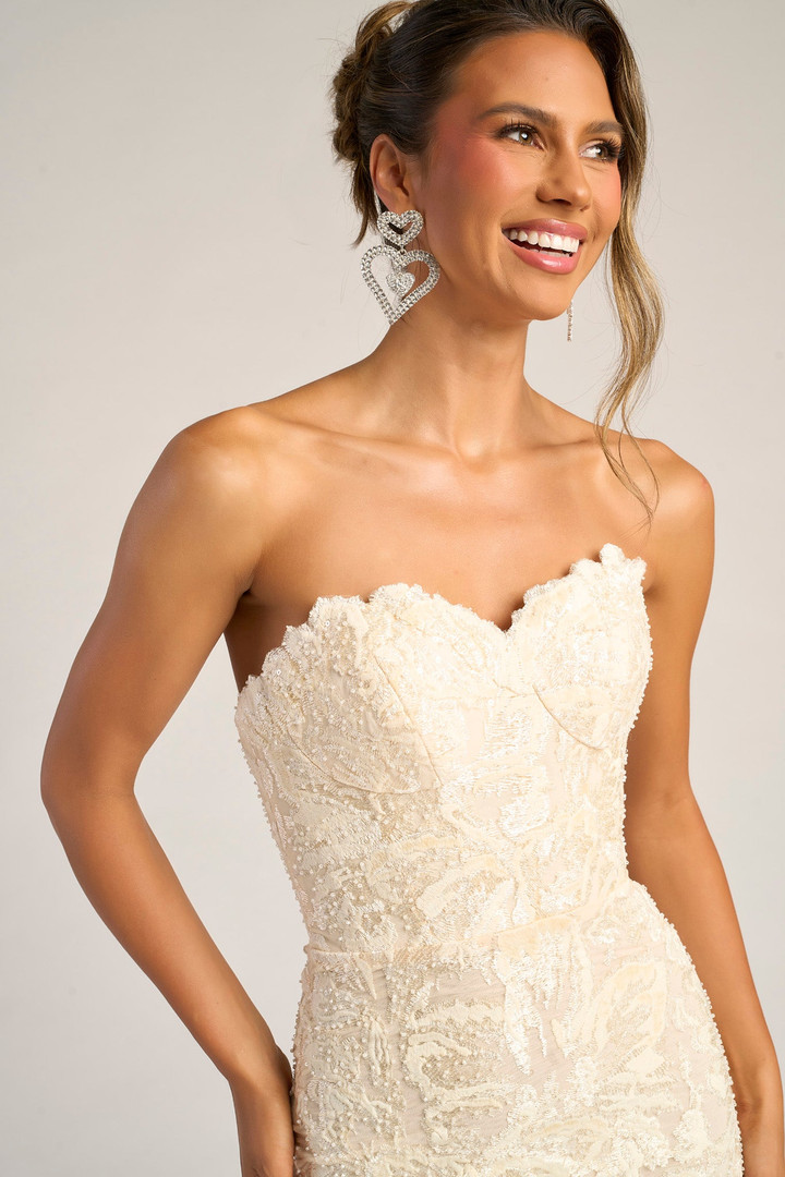 Portia and Scarlett PS25601E Embroidery Strapless Dress