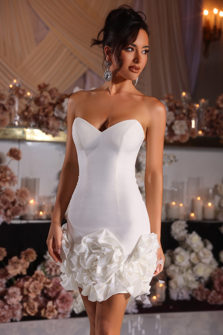Portia and Scarlett PS25669E Crepe Strapless Short Dress