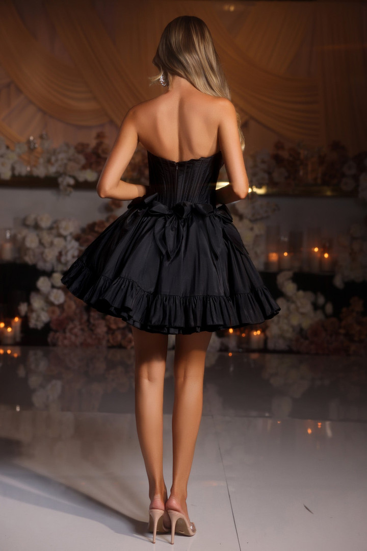 Portia and Scarlett PS25700 Taffeta Strapless Short Dress