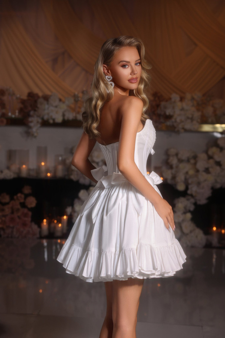 Portia and Scarlett PS25700 Taffeta Strapless Short Dress