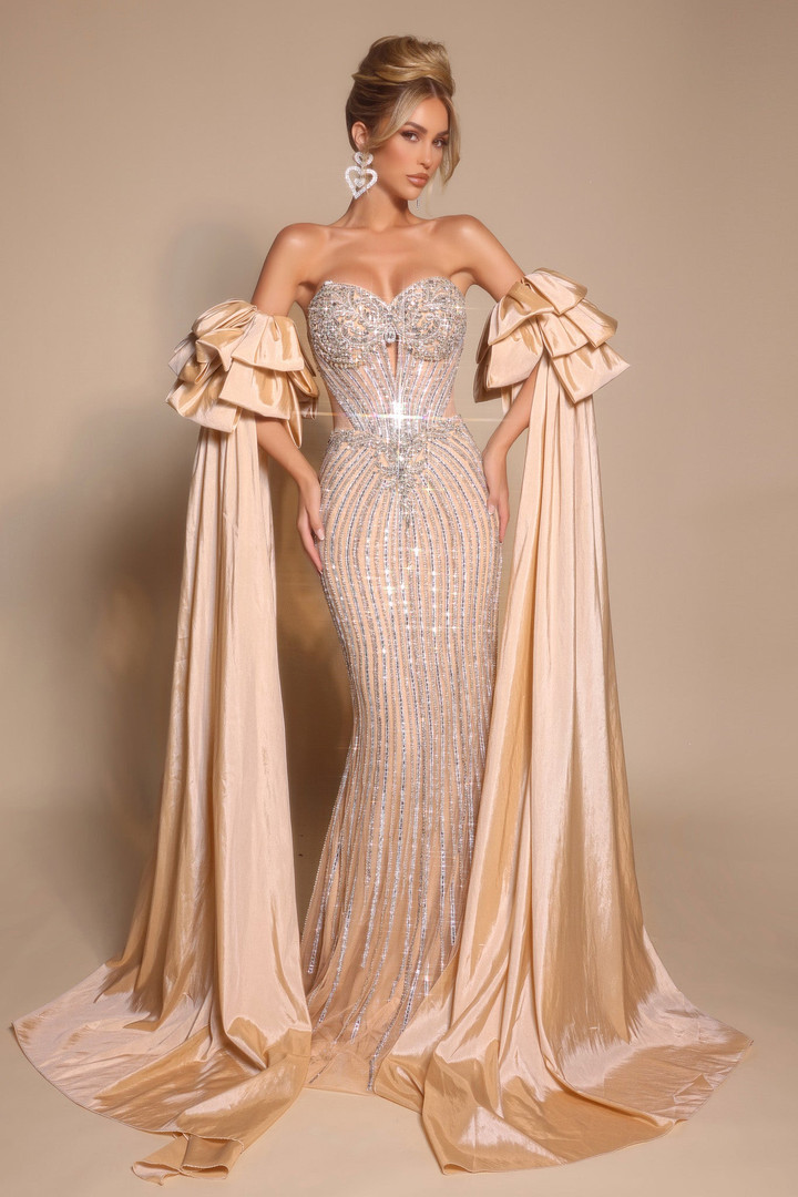 Portia and Scarlett PS26195SL Beaded Strapless Long Dress