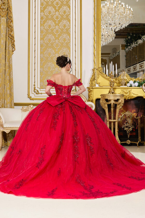 Dancing Queen 5118 Floral Off-Shoulder Quinceanera Dress