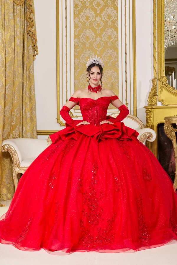 Dancing Queen 5138 Beaded Embellishments Off-Shoulder Gown