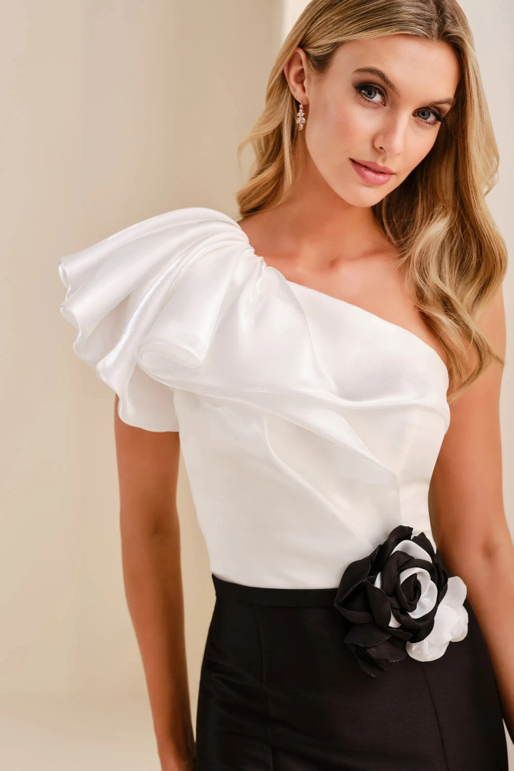Montage by Mon Cheri M4206 Mikado Organza One-Shoulder Gown