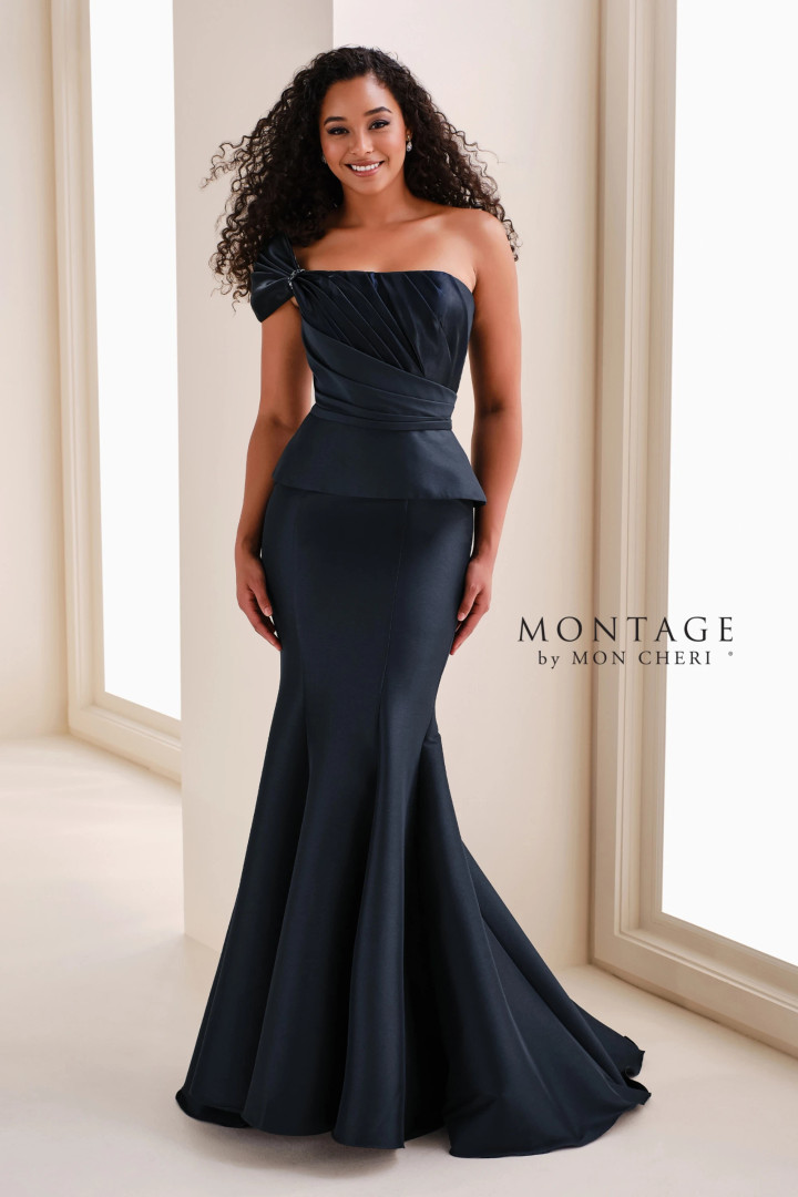 Montage by Mon Cheri M4200 Mikado One Shoulder Fitted Gown