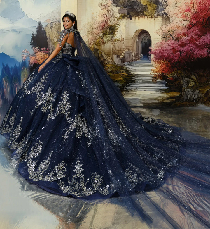 Princesa by Ariana Vara PR30223 Glitter Tulle Strapless Gown