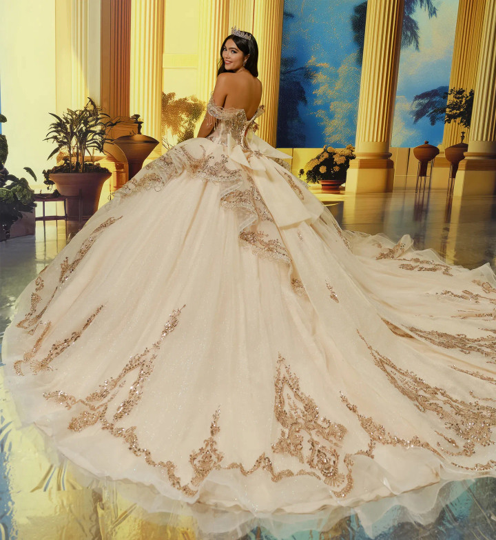 Princesa by Ariana Vara PR30226 Crinoline Off-Shoulder Gown