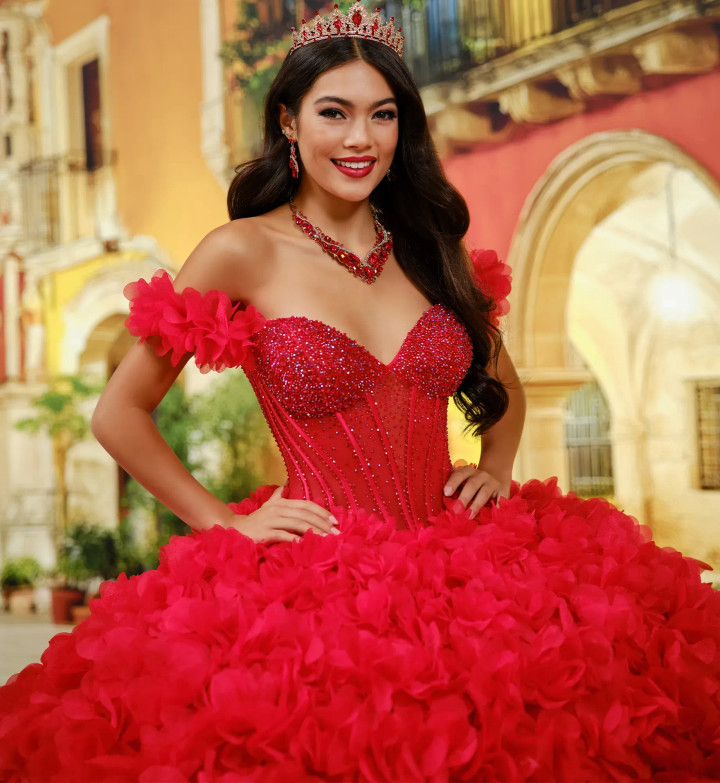 Princesa by Ariana Vara PR30232 Organza 3D Floral Ball Gown