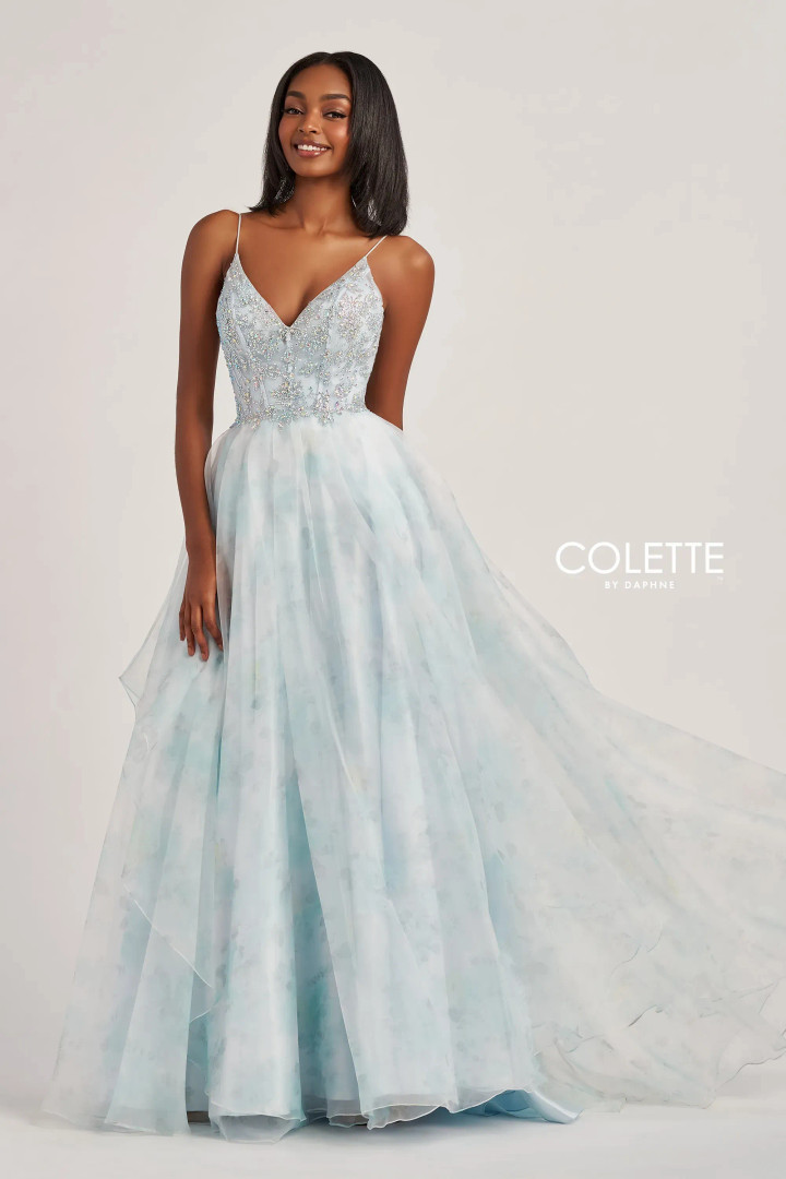 Colette by Daphne CL6010 Floral Chiffon Sleeveless Dress
