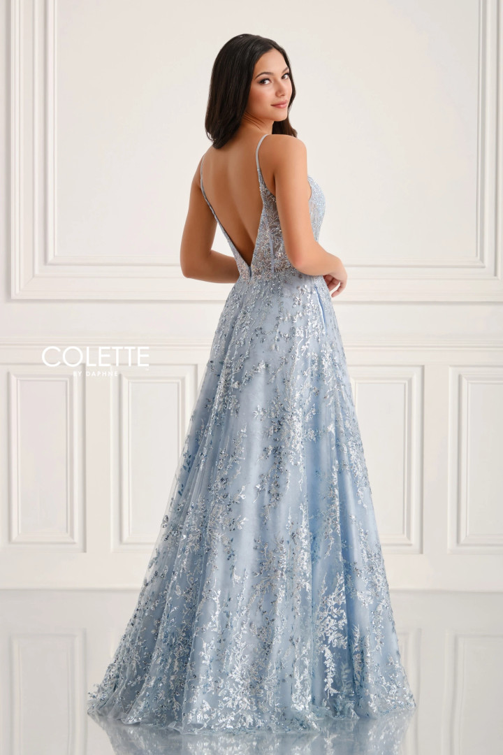 Colette by Daphne CL6019 Novelty Glitter Sleeveless Dress