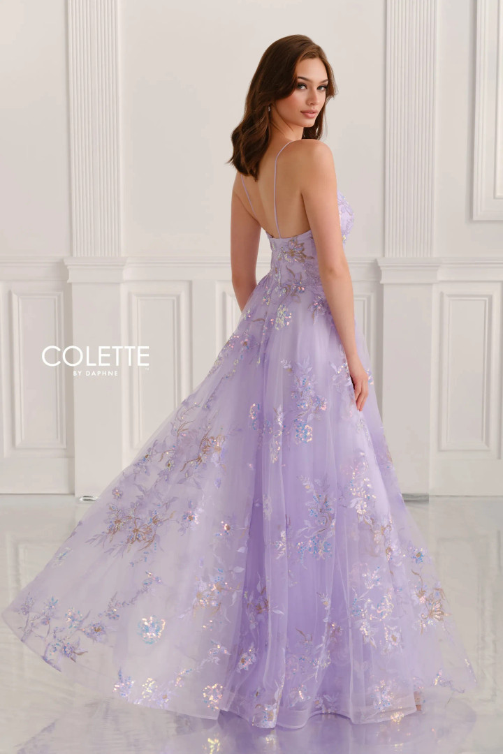 Colette by Daphne CL6109 Embroidered Tulle Sleeveless Dress