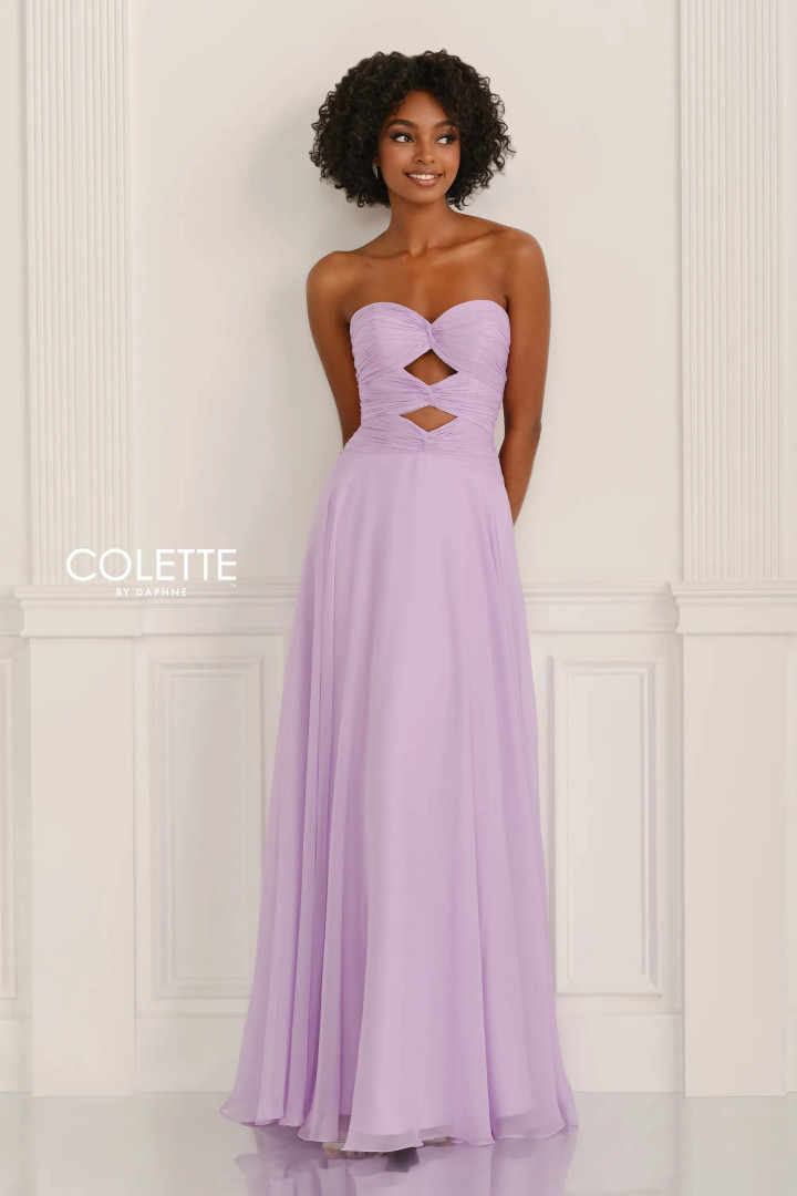 Colette by Daphne CL6113 Chiffon Sweetheart Strapless Dress