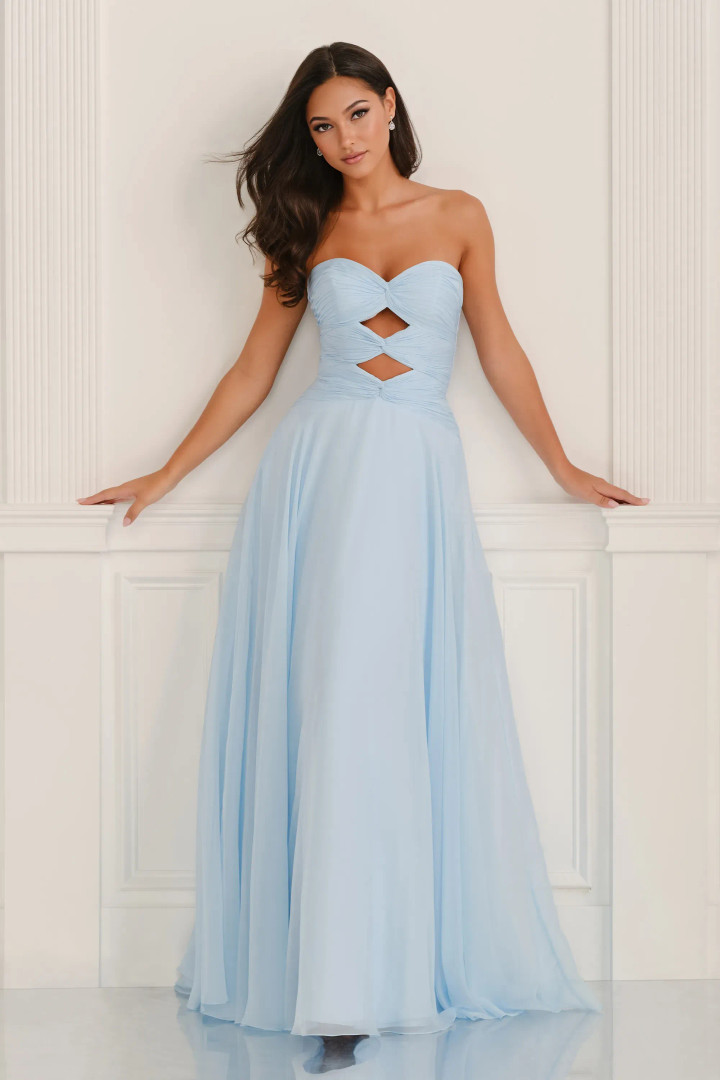 Colette by Daphne CL6113 Chiffon Sweetheart Strapless Dress