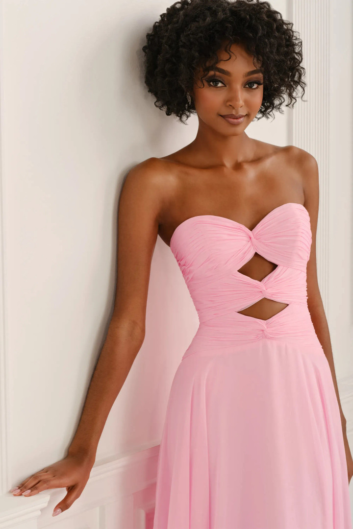 Colette by Daphne CL6113 Chiffon Sweetheart Strapless Dress