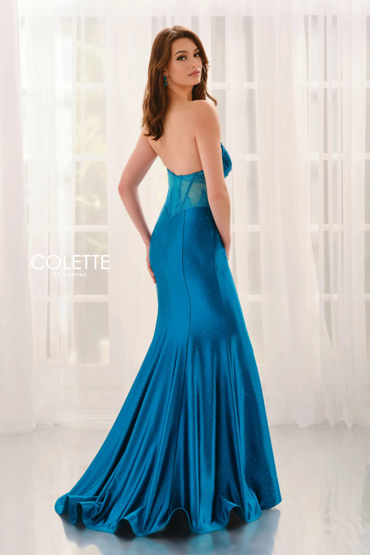 Colette by Daphne CL6129 Stretch Satin Strapless Long Dress