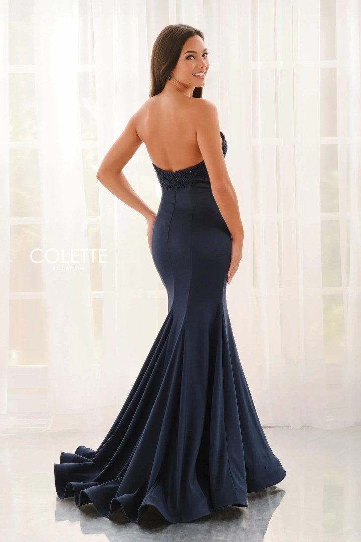 Colette by Daphne CL6191 Lace Stretch Mikado Strapless Dress