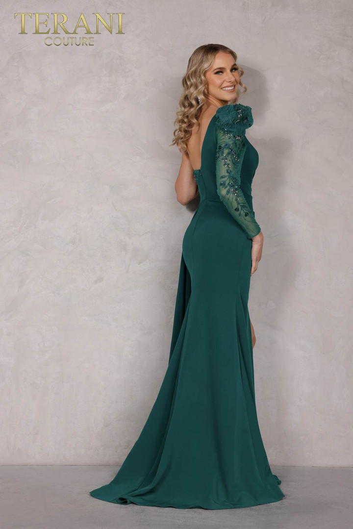 Terani Couture 2214E0164 Satin 2 Way Stretch Evening Dress