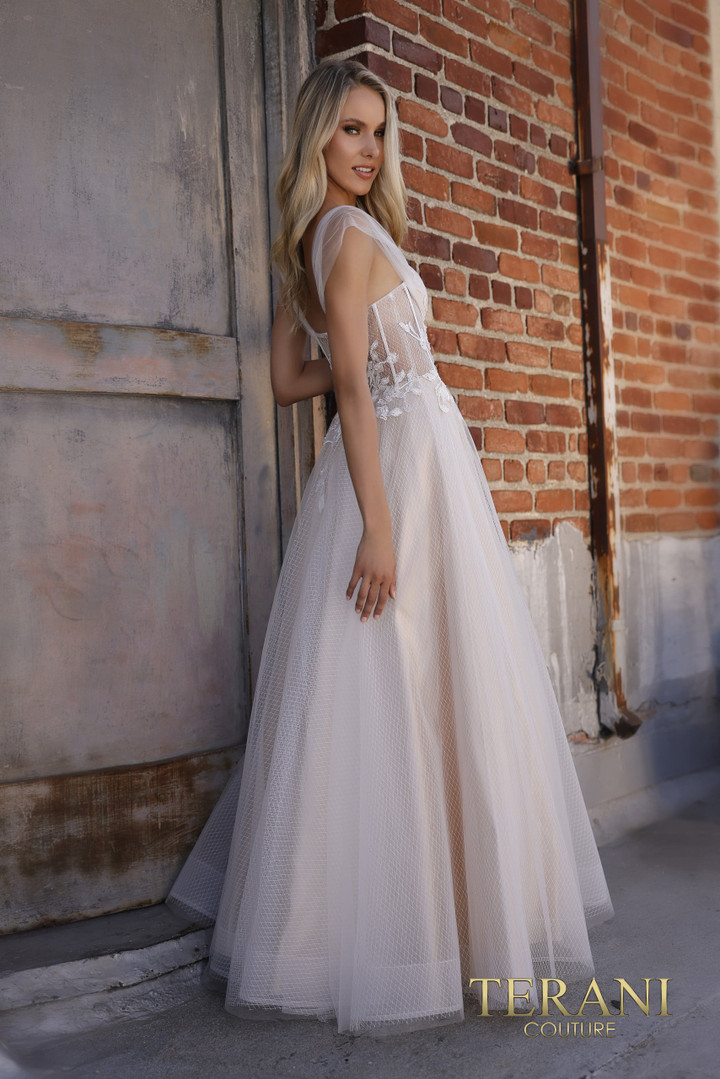 Terani Couture 2215P0001 Polyester Floral Embroidered Dress