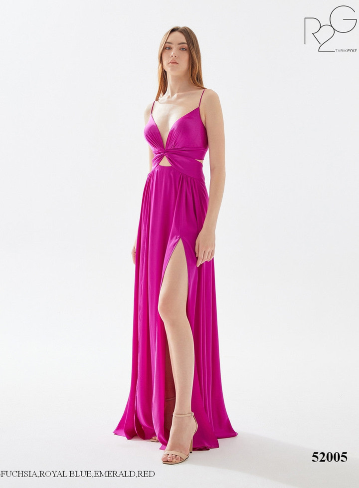 RG2 by Tarik Ediz 52005 Satin Jersey Straps Sleeve Dress