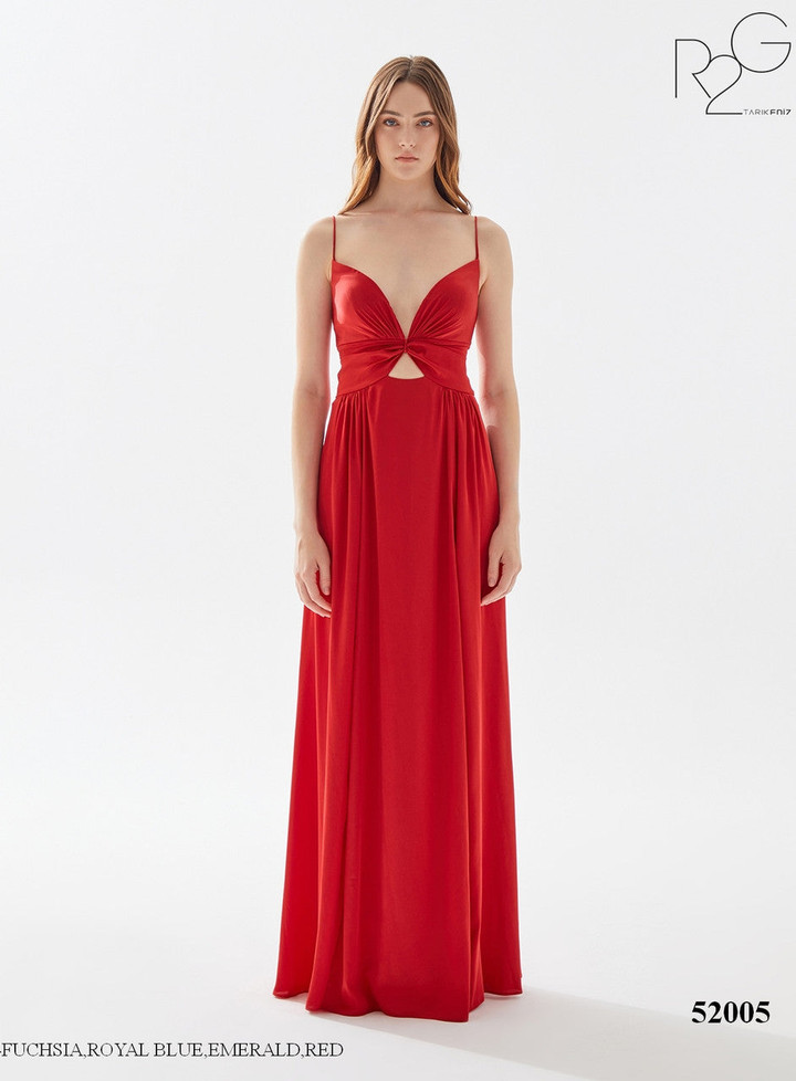 RG2 by Tarik Ediz 52005 Satin Jersey Straps Sleeve Dress