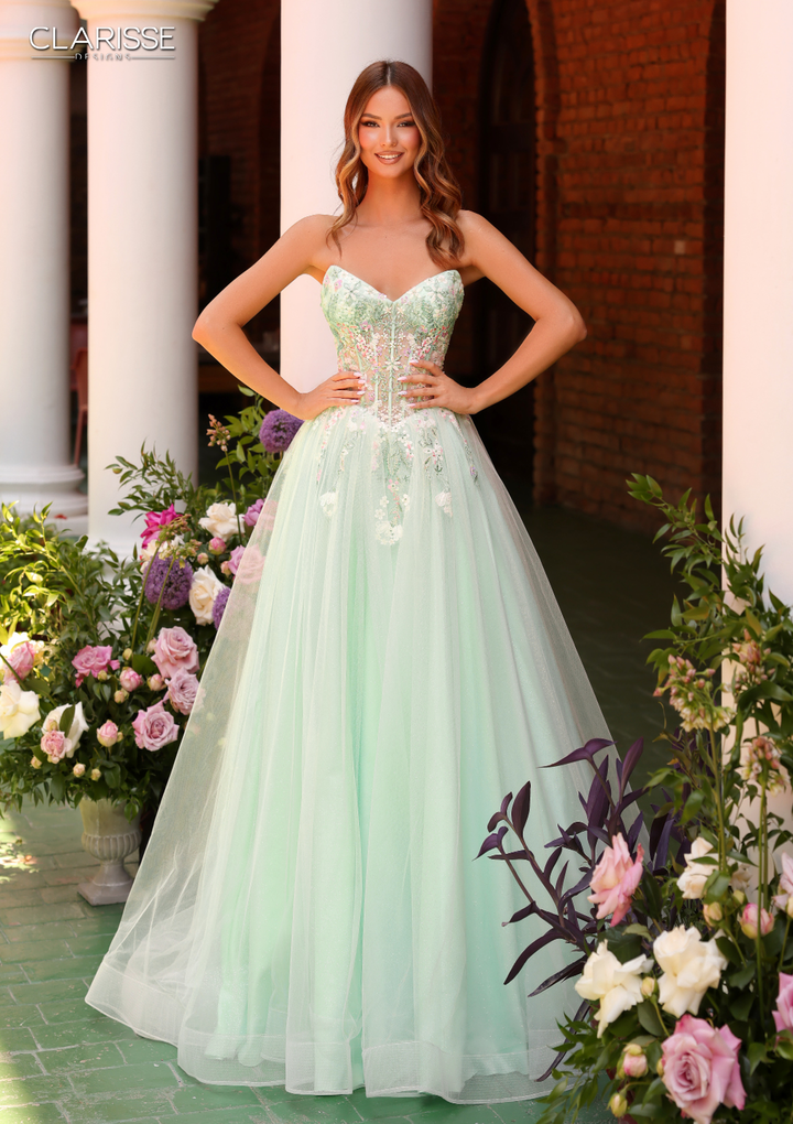 Clarisse 62135 Glitter Tulle Sweetheart Strapless Ball Gown