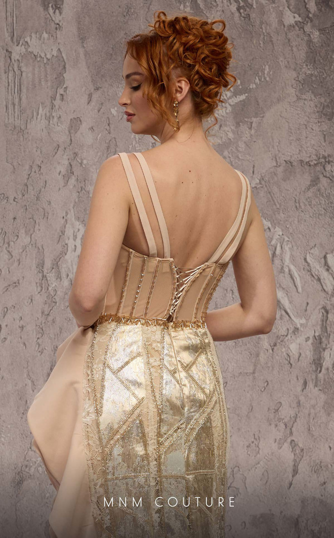 MNM Couture J03632 Beaded Embroidered Molly Corset Gown