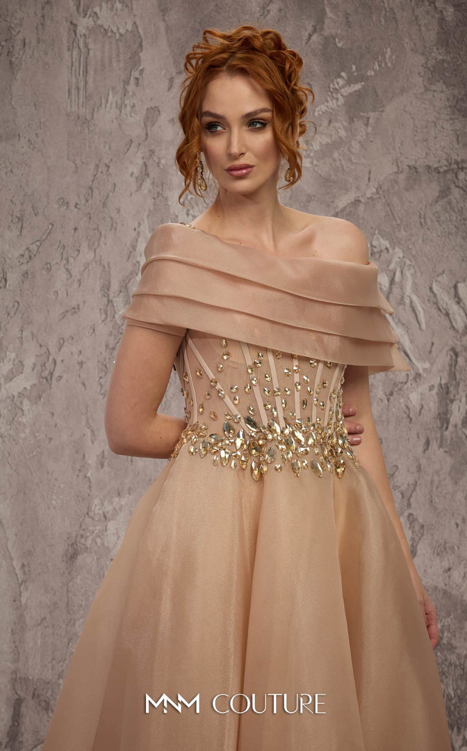 MNM Couture J03599 Crystal Embroidered Organza Ballgown