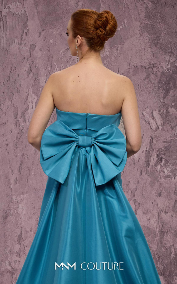 MNM Couture Q5574 Rhinestone Embroidered Strapless Long Gown