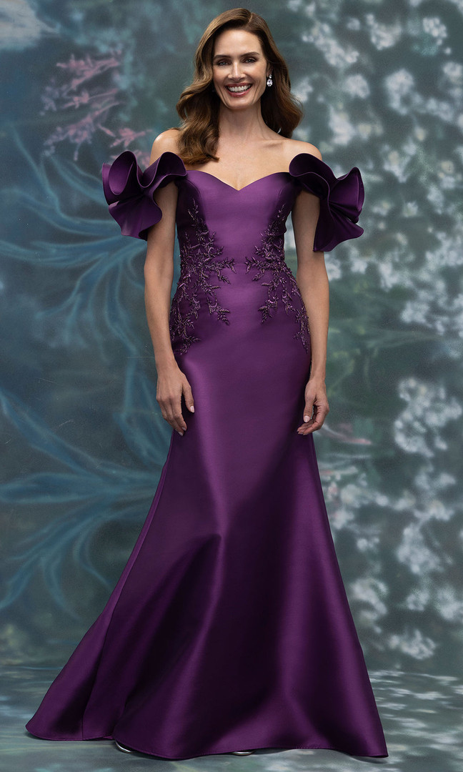 MGNY By Morilee 2070003 Mikado Lace Beaded Embroidery Gown