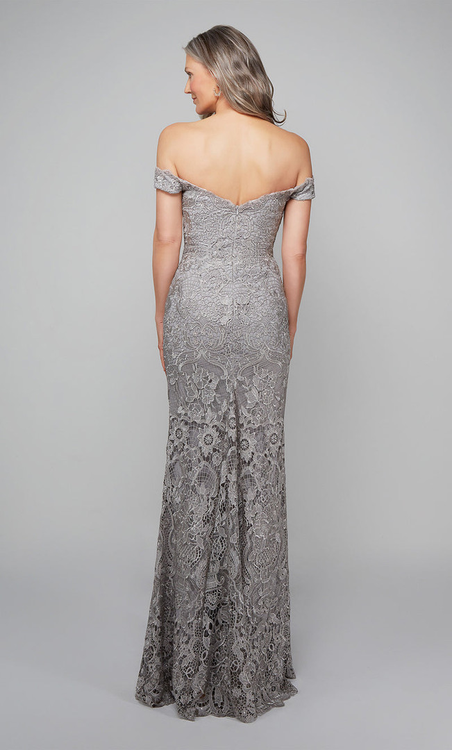 Alyce Paris 27553 Allover Floral Lace Off Shoulder Gown