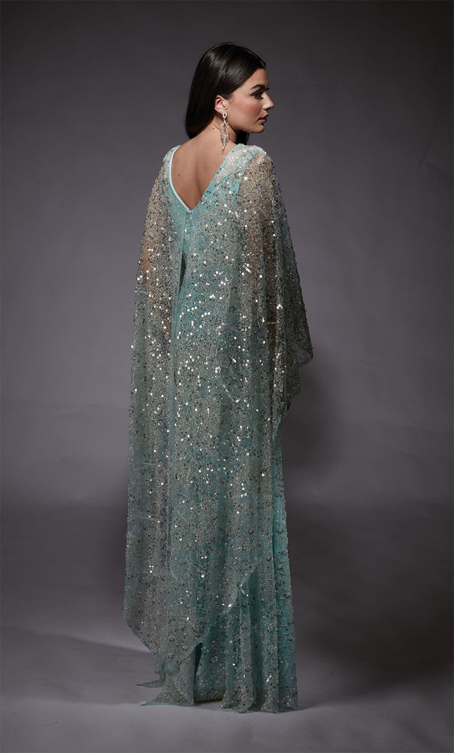 Alyce Paris 27752 Glitter Tulle Illusion Jewel Neck Gown
