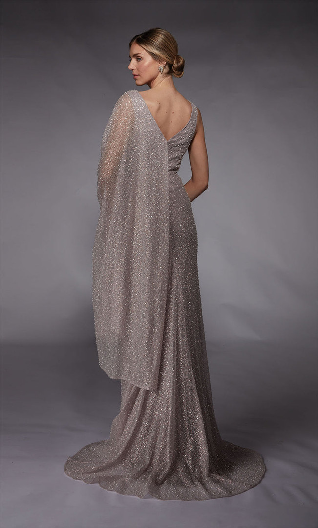 Alyce Paris 27772 Beaded Glitter Tulle Scoop Neck Gown